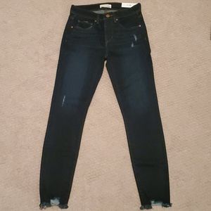 LOFT Destructed Chewed Hem Skinny Jeans